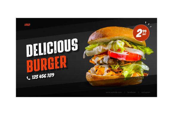 Burger Template: A Bold Twitter Post Design for Food Brands