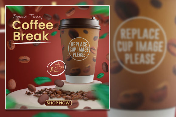 Easy Customizable Coffee Break Social Media Post Template